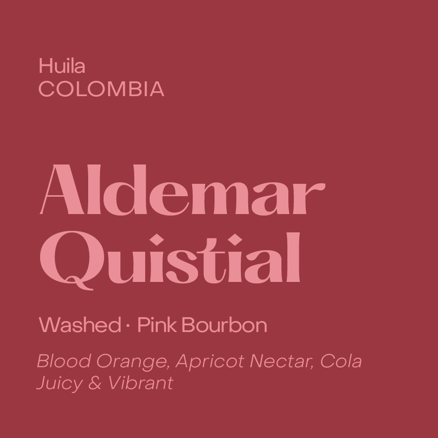 Colombia Aldemar Quistial Espresso Late 2025, Washed Pink Bourbon packshot