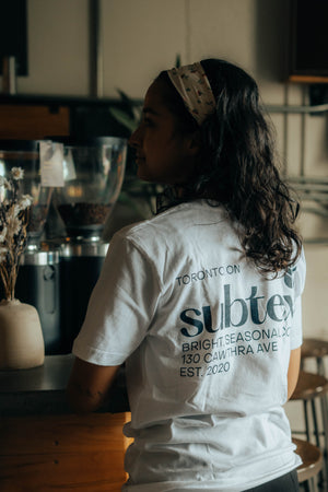 
                  
                    Load image into Gallery viewer, The White Tee: Subtext T-Shirt - Mid Weight
                  
                