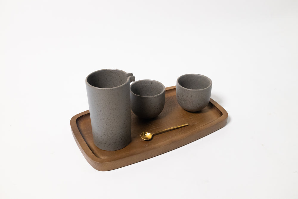 
                  
                    Load image into Gallery viewer, Graphite Cups with Walnut and Brass
                  
                