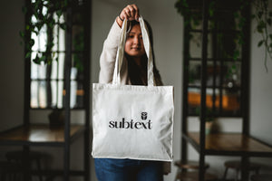 
                  
                    Load image into Gallery viewer, Printed Colour Tote: &amp;quot;Drink Subtext Coffee&amp;quot;
                  
                